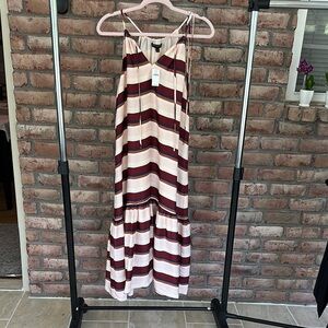 Striped Maxi Dress in Red and White